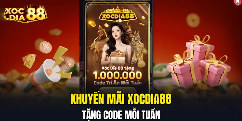 Khuyến mãi XOCDIA88 tặng code mỗi tuần